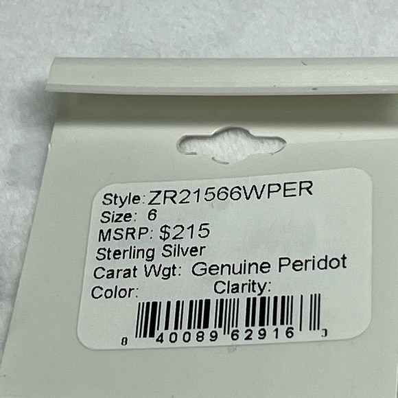 Sterling Silver 925 Ring Peridot Stone Green Size 7 - Picture 6 of 6